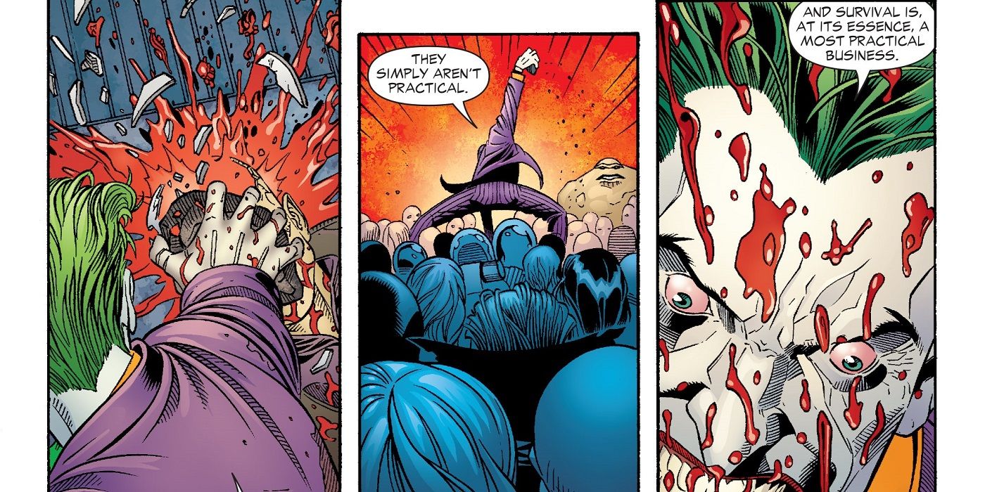 The Joker kills Psimon in DC Comics
