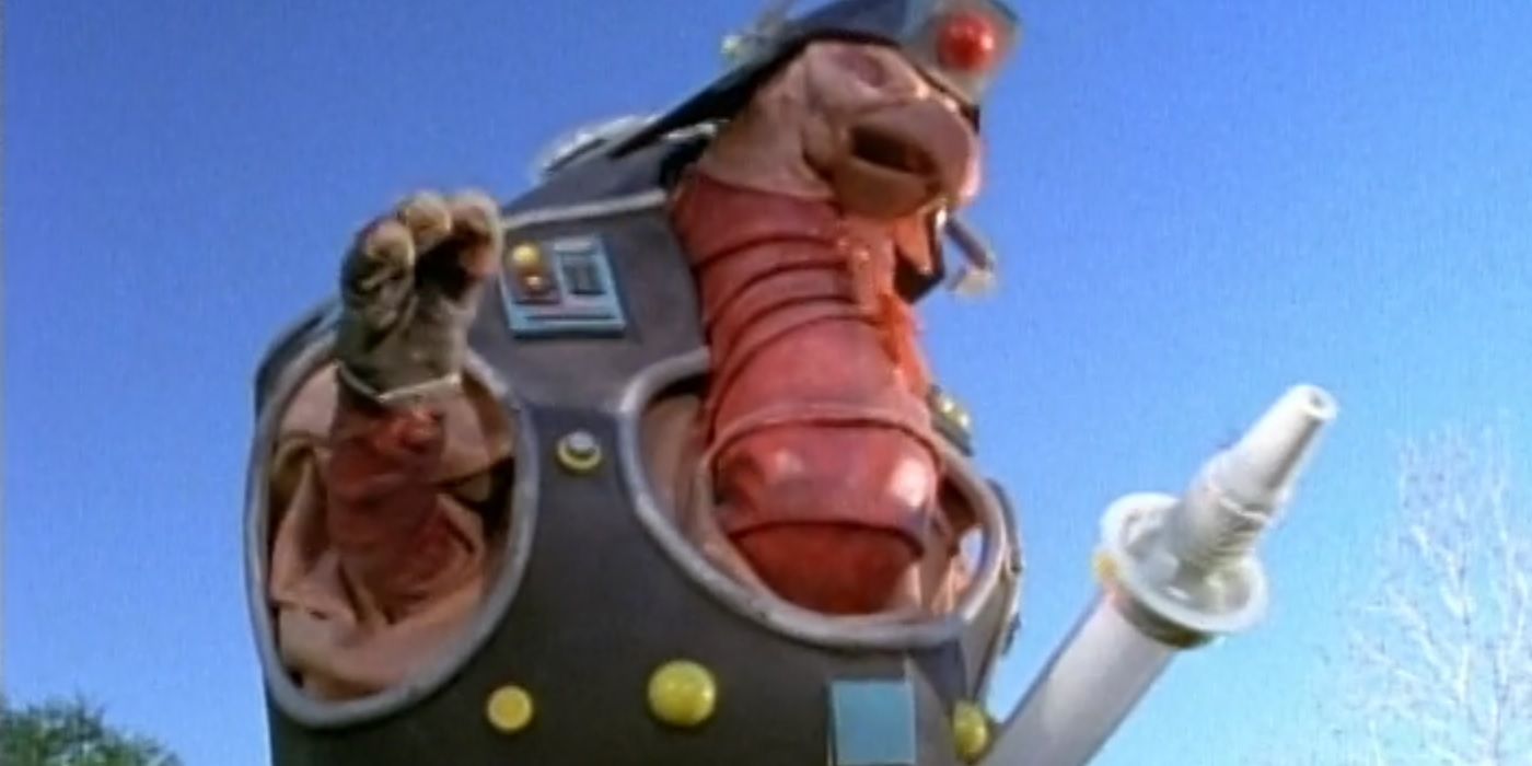 Turkey Jerk stands against a blue sky in Mighty Morphin Power Rangers