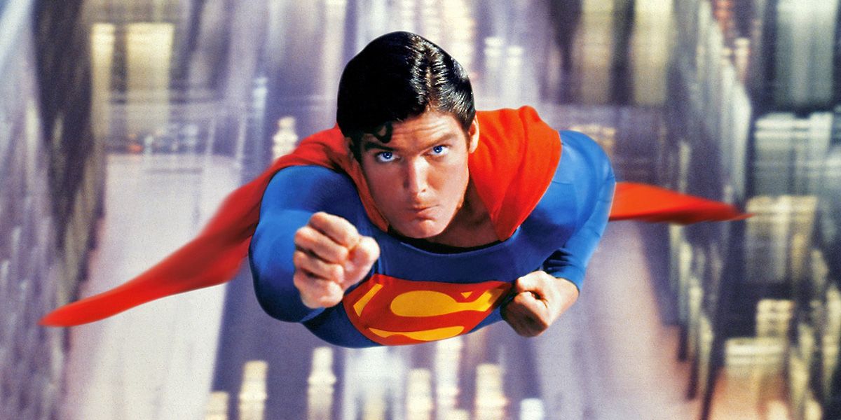 Christopher Reeve is in Superman flying