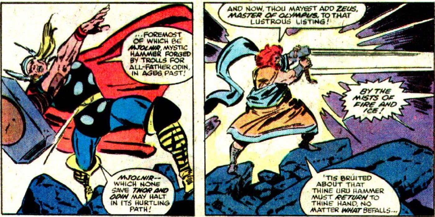 Zeus Catches Thor's Hammer Mjolnir