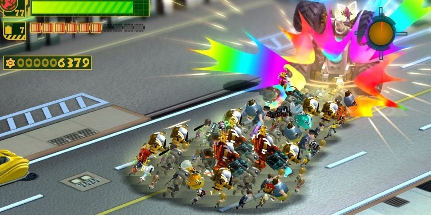 A screenshot of combat gameplay from The Wonderful 101.