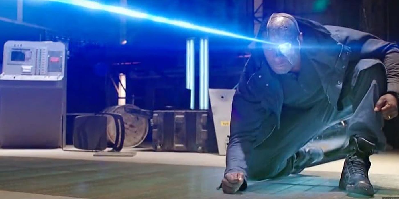 Cyborg Superman Shooting Lasers
