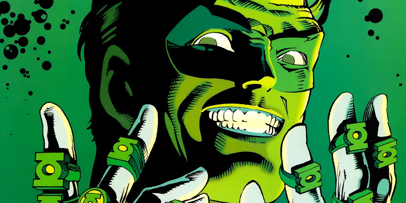 Green Lantern Hal Jordan with too many rings in Emerald Twilight in DC comics