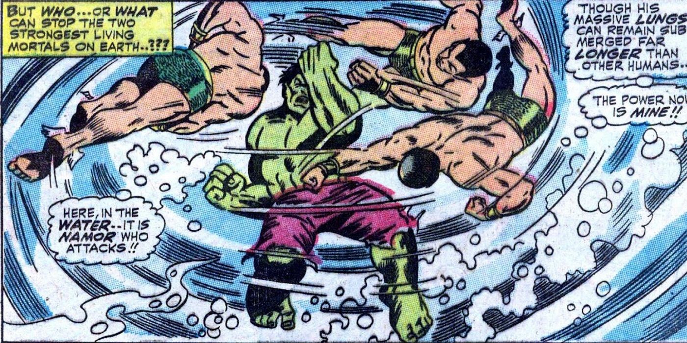 Hulk holding breath underwater