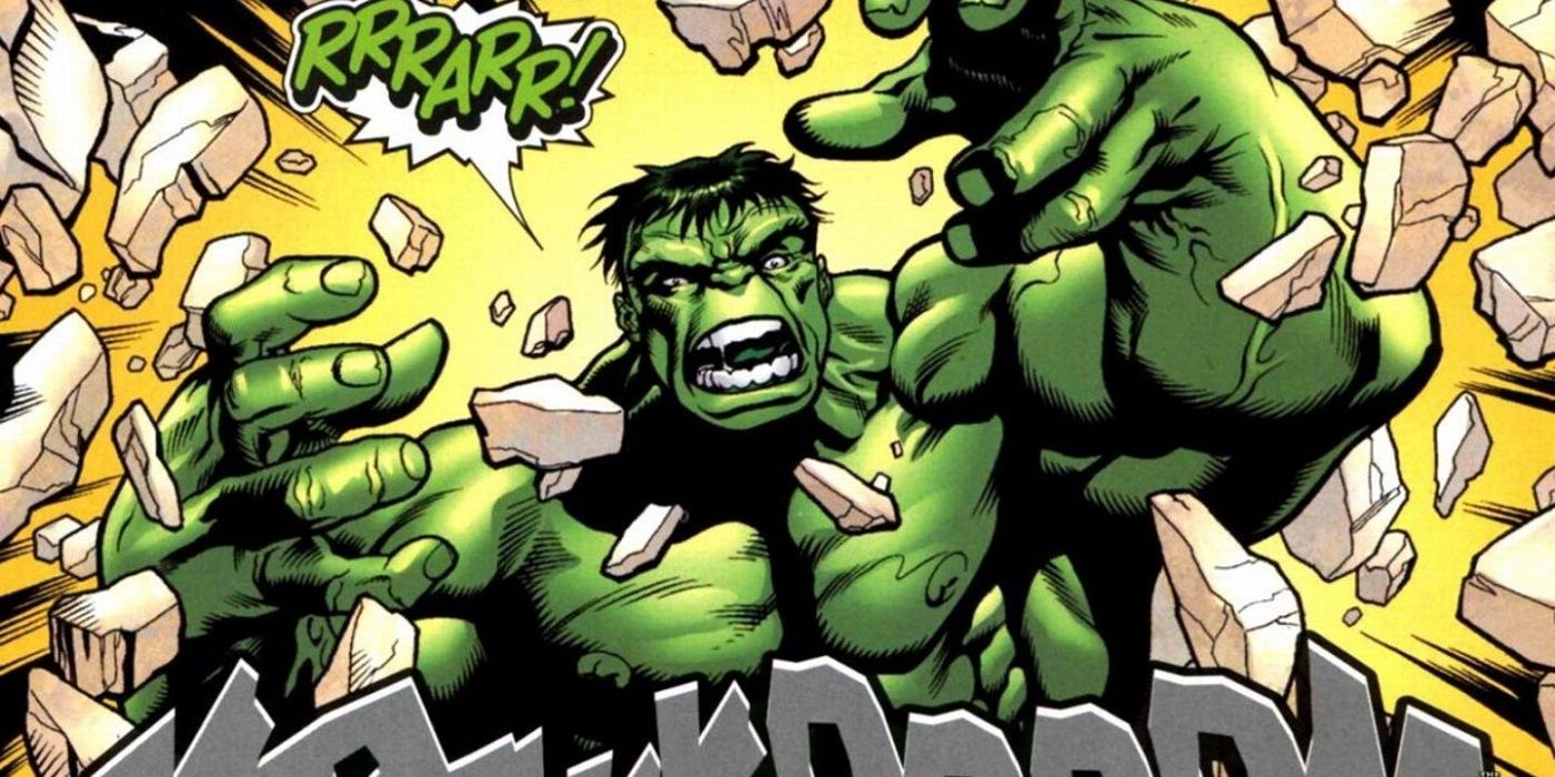 Marvel Comics The Hulk smashes through a wall.