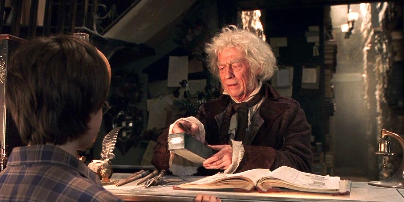 John Hurt as Mr Ollivander in Harry Potter and the Philosophers Stone