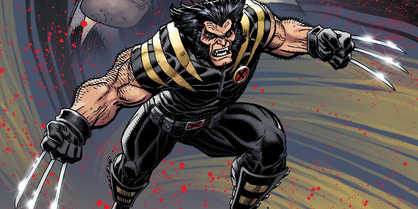 Ultimate Wolverine leaping through the air, claws extended, in his second costume