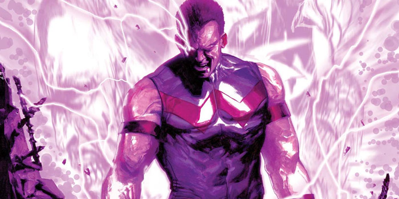 Wonder Man from Marvel Comics in a surge of power