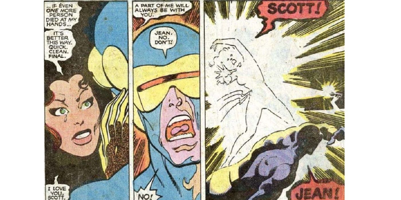 Cyclops witnesses Jean Grey's death