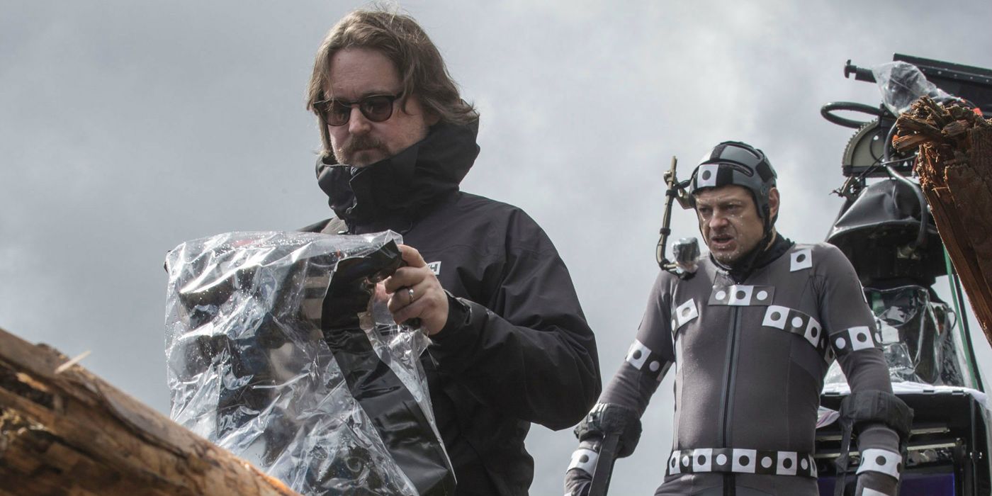 Matt Reeves with Andy Serkis on the set of Dawn of the Planet of the Apes