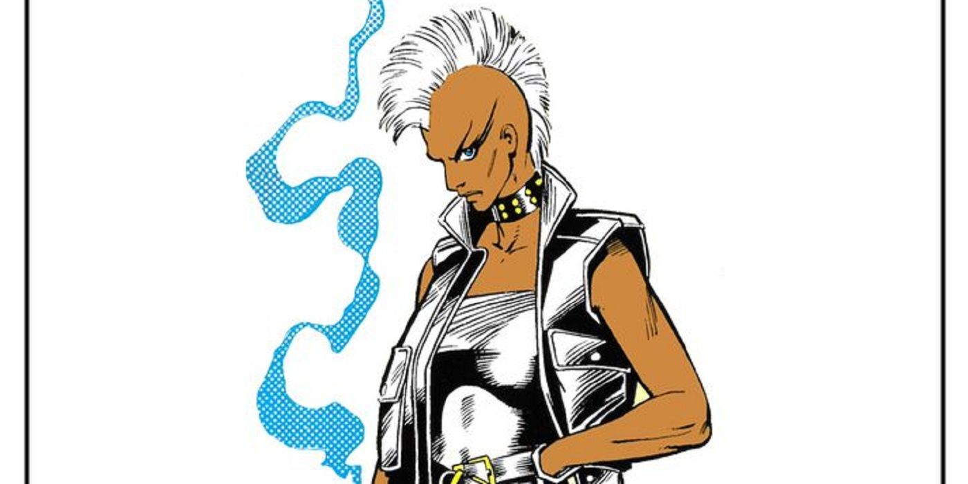 X-Men's Storm wearing her punk rock-inspired outfit in Marvel Comics.