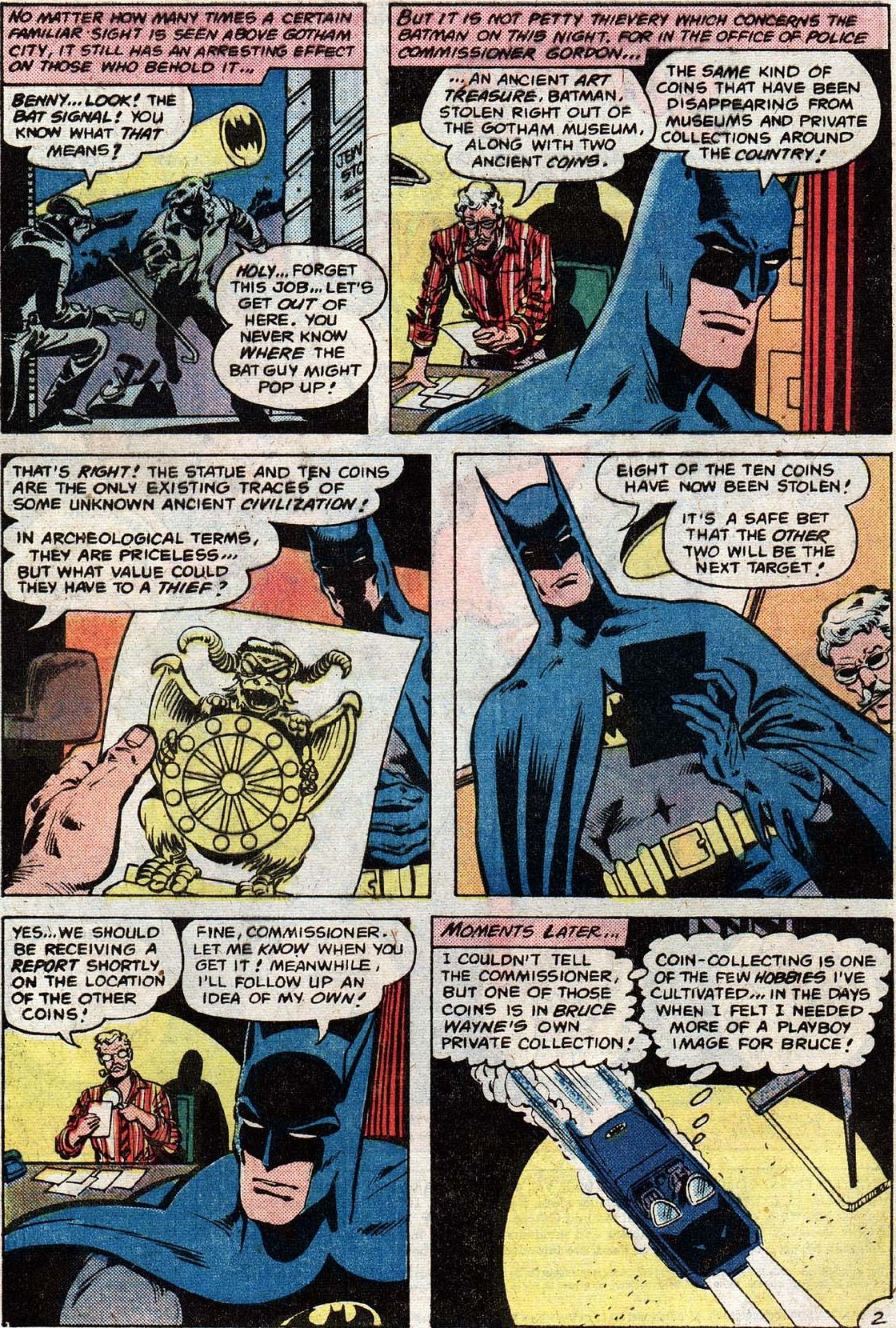 Batman collects coins!