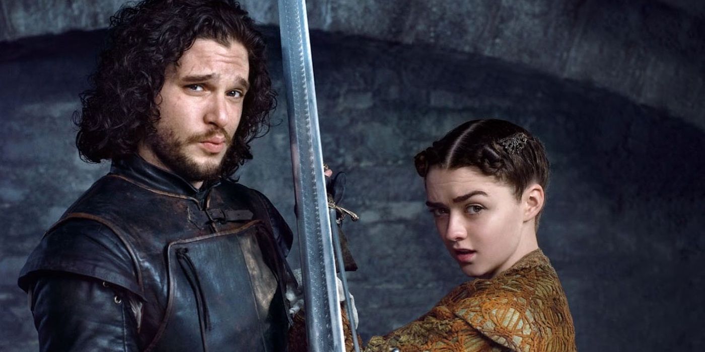 Arya Stark and Jon Snow on Game of Thrones