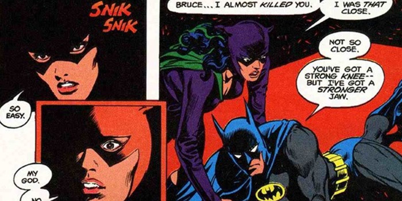 Catwoman attacks Batman