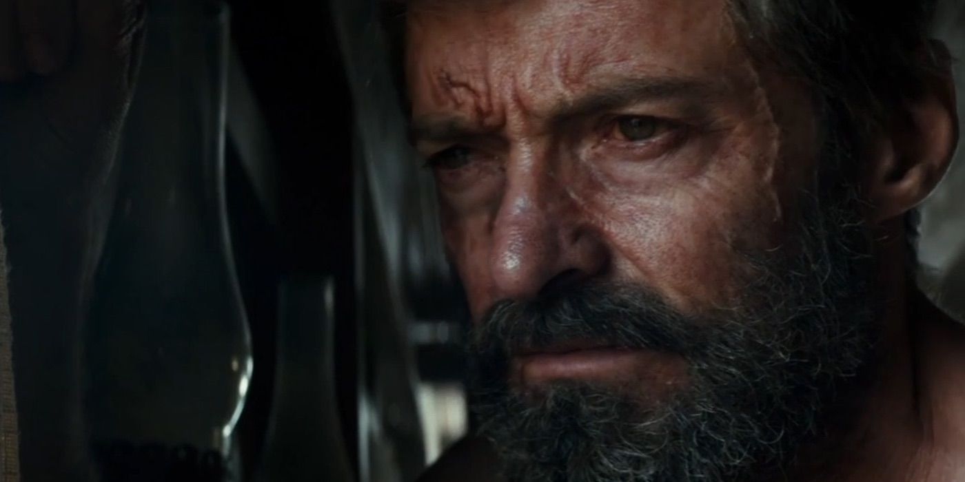 Closeup of Hugh Jackman as Logan