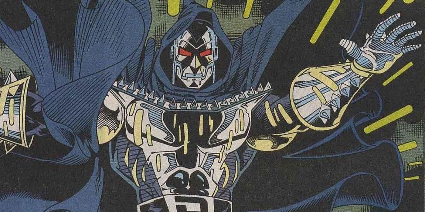 Doctor Doom 2099 wears silver armor in interior art