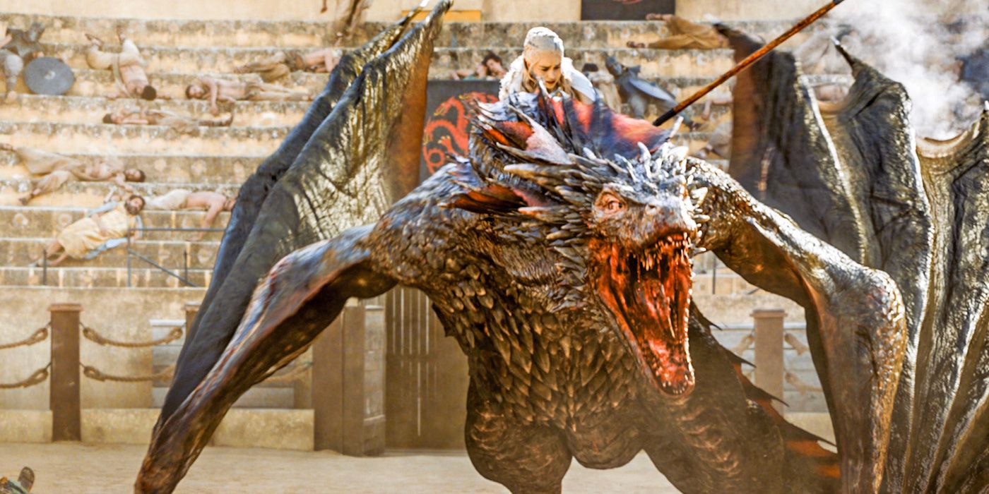 Game of Thrones Danaerys riding Dragon
