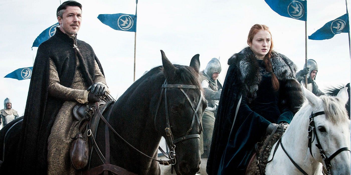 Game of Thrones Littlefinger and Sansa Stark with the Riverlands army