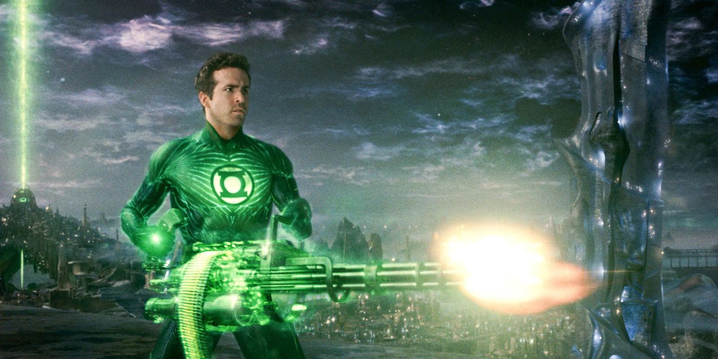 Hal Jordan machine gun construct in Green Lantern