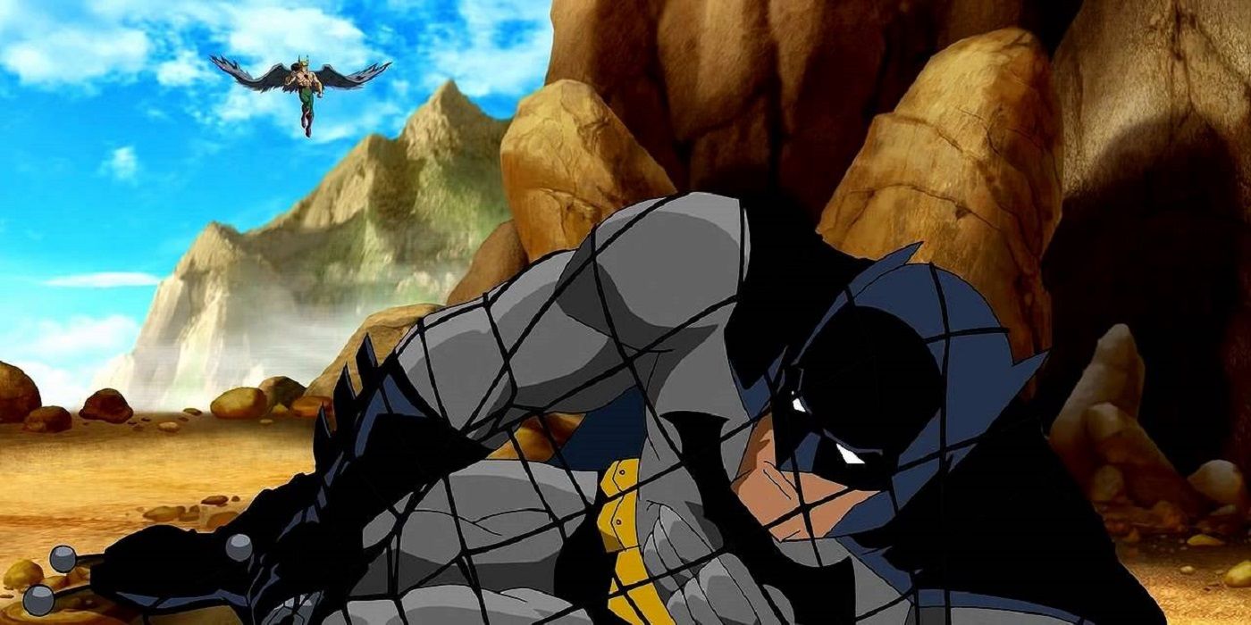 Hawkman subdues Batman Public Enemies