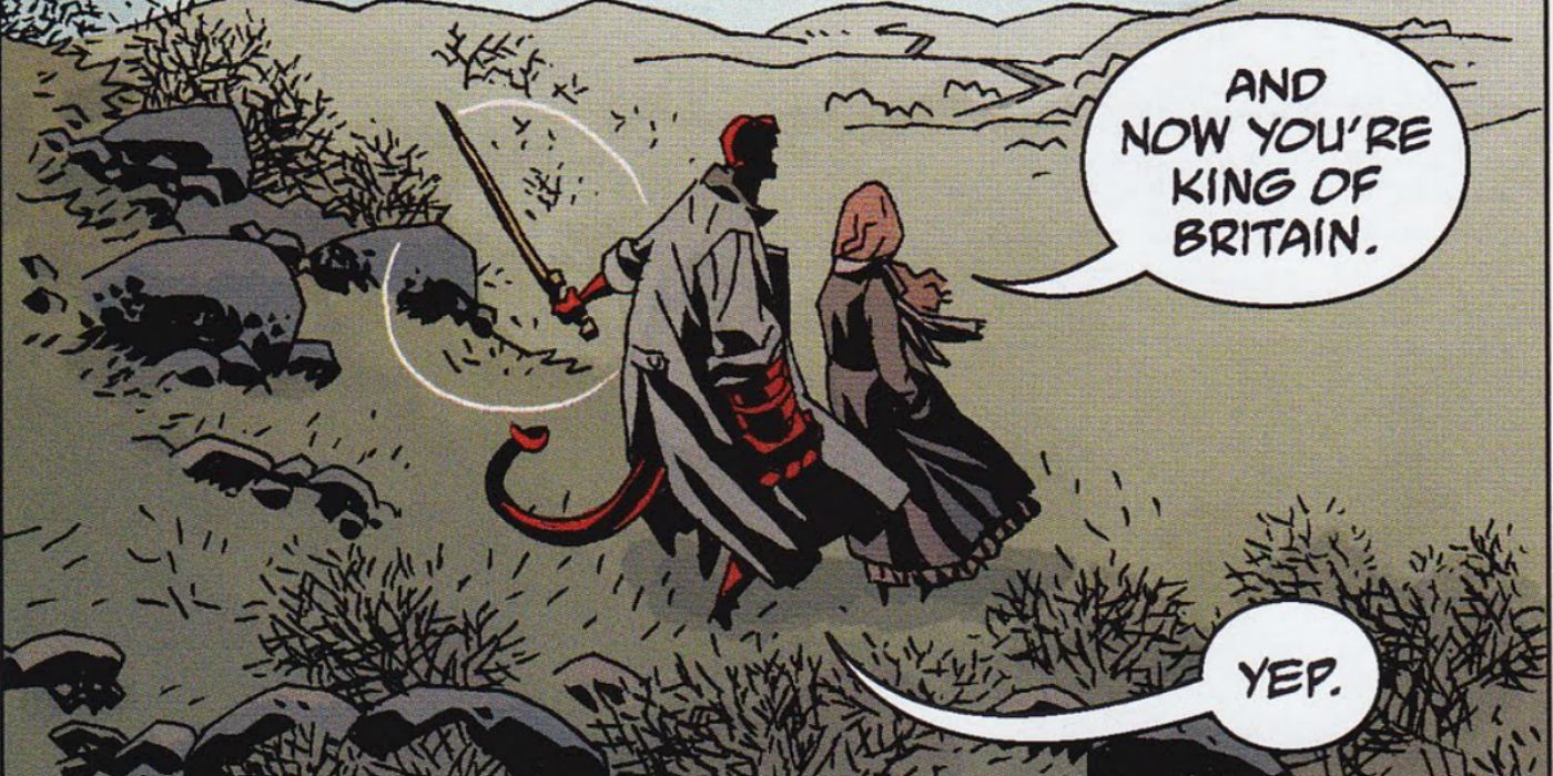 Hellboy with Excalibur is King of Britain
