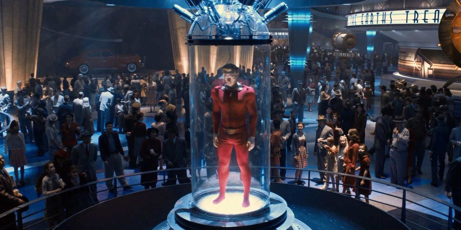 The Human Torch in a tube in Captain America: The First Avenger.