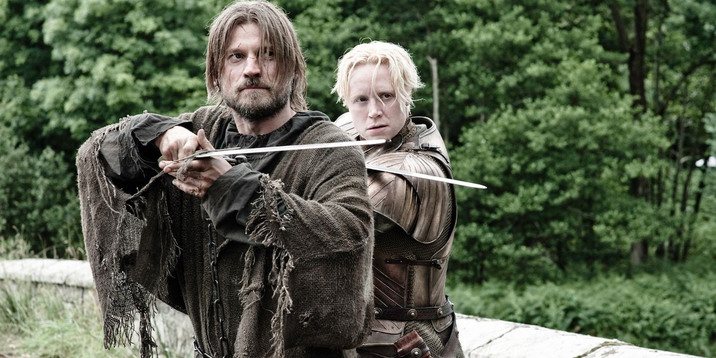 Jaime Lannister and Brienne of Tarth on Game of Thrones