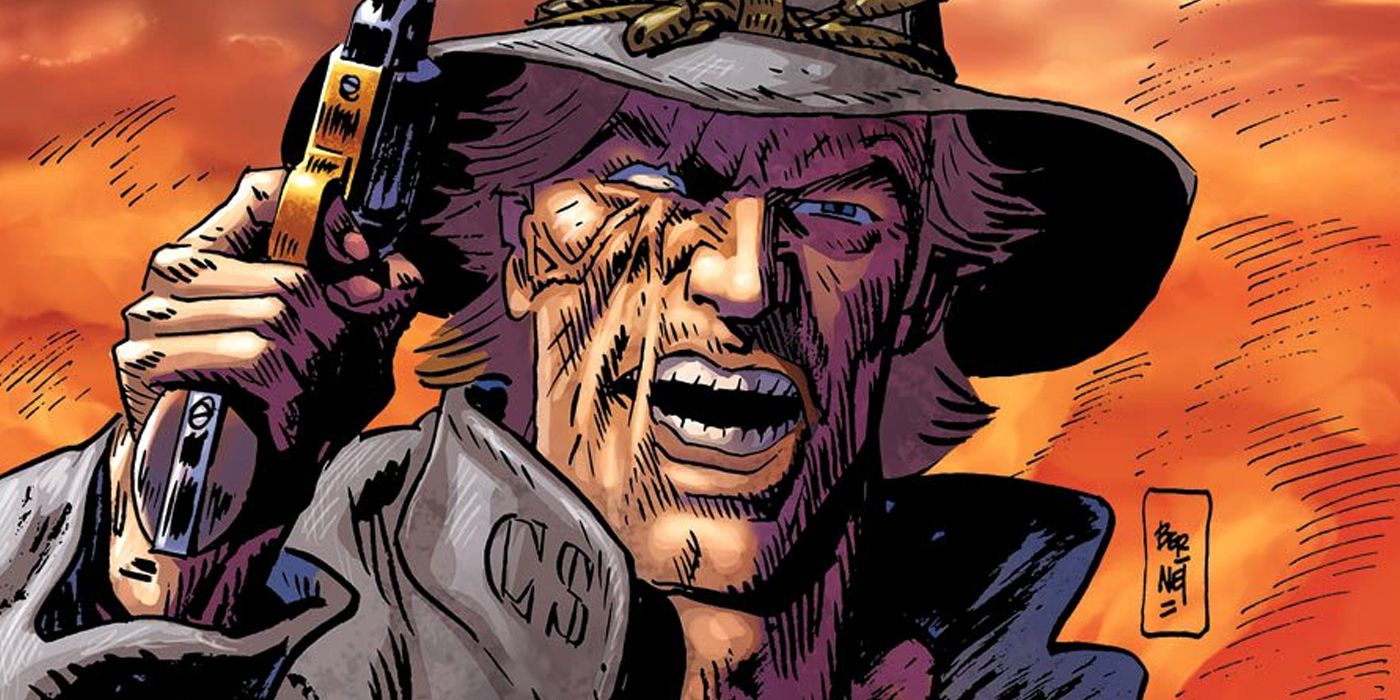Scarred gunslinger Jonah Hex wielding a gun in DC Comics