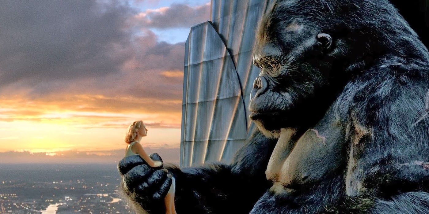 King Kong holding Naomi Watts' Ann in the Peter Jackson 2005 adaptation 