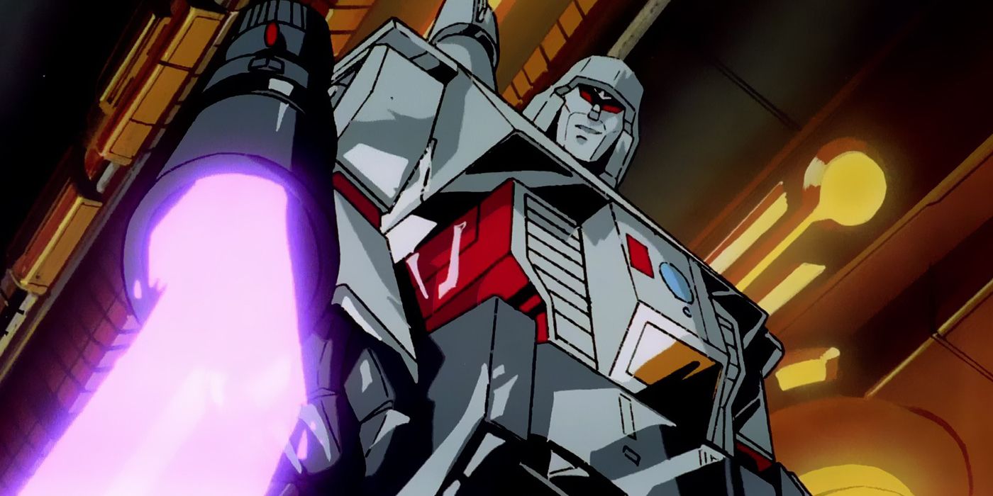 Megatron from Transformers firing his arm cannon
