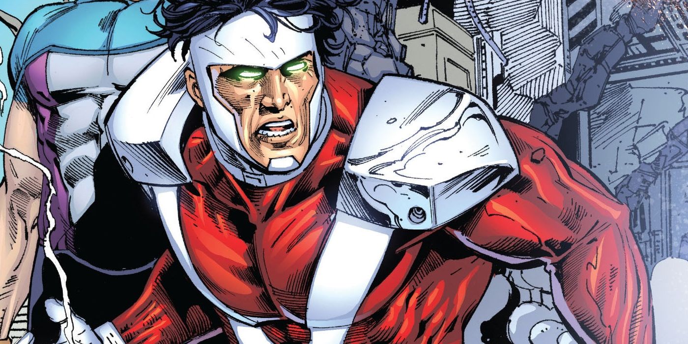 WildStorm's Mr. Majestic standing ready to fight with his eyes flaring with energy