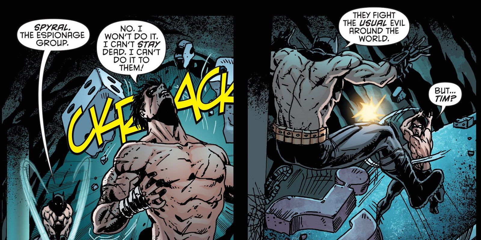 Nightwing Batman fight Batcave