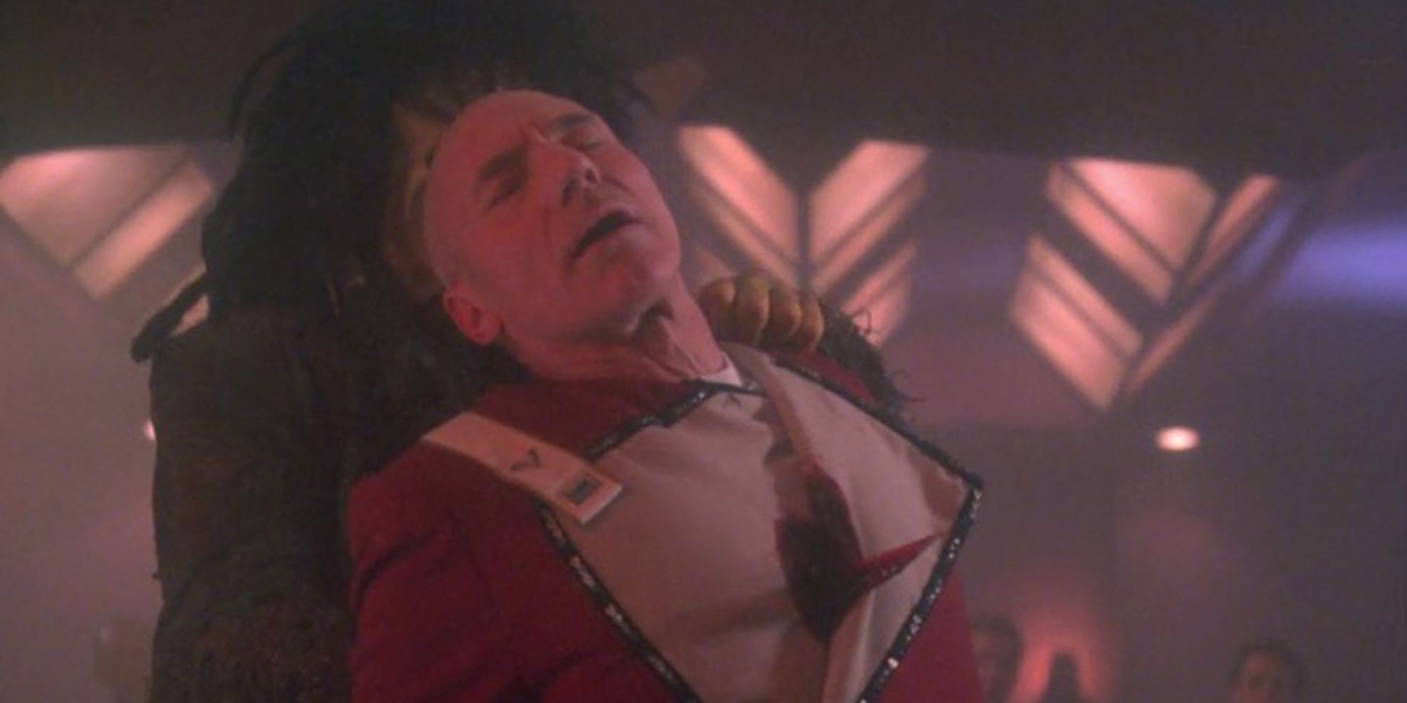 Picard being stabbed by a Nausican