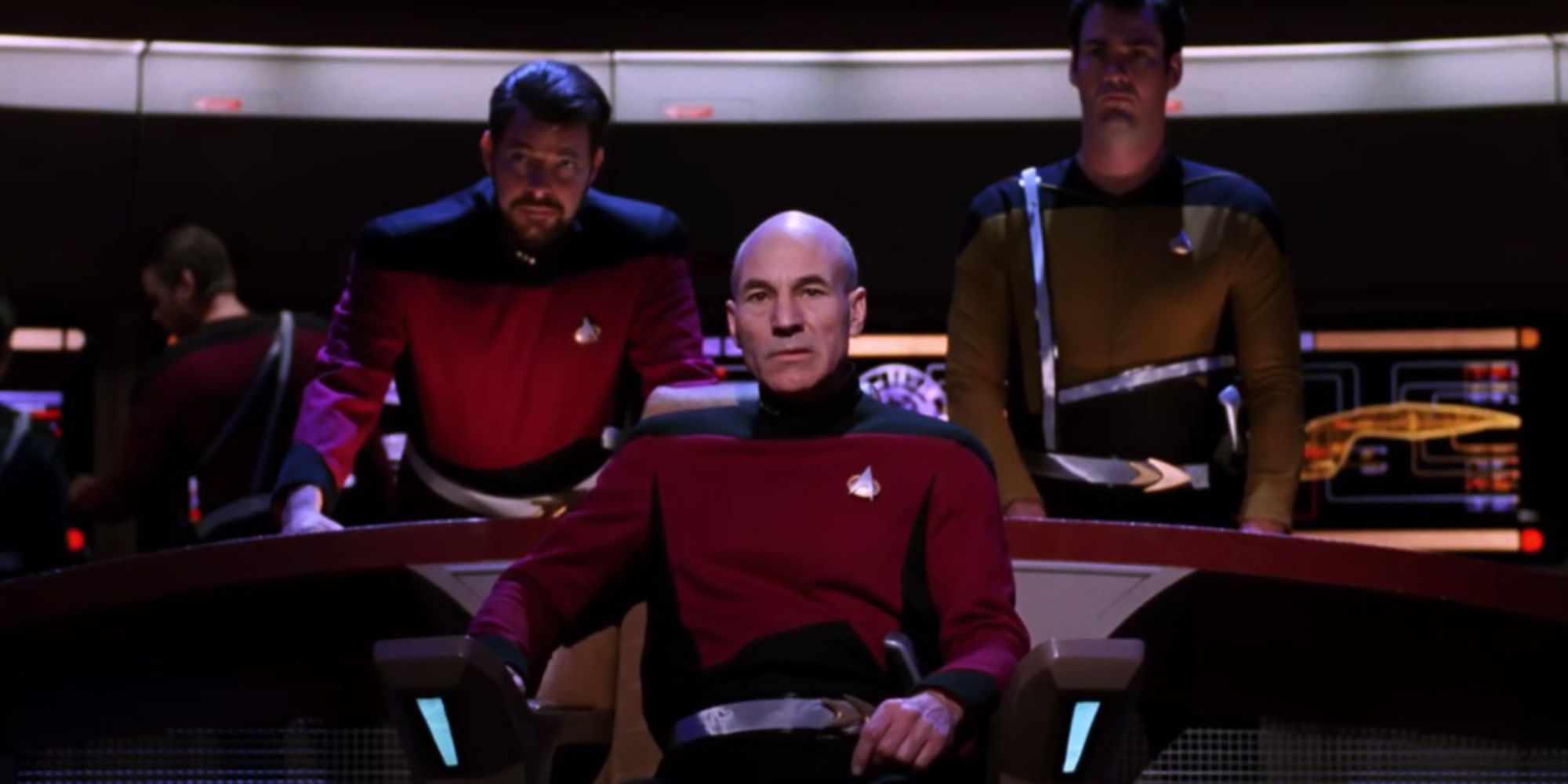 Picard on the Bridge in YESTERDAY'S ENTERPRISE