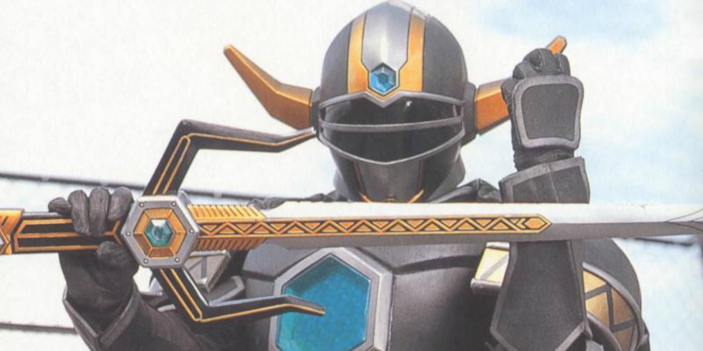 Magna Defender poses with his sword drawn in Power Rangers Lost Galaxy