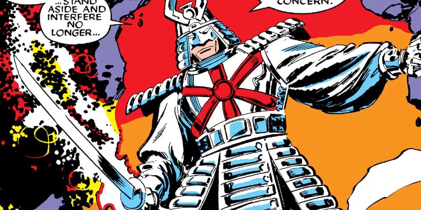Marvel Comics' Silver Samurai with his energized sword