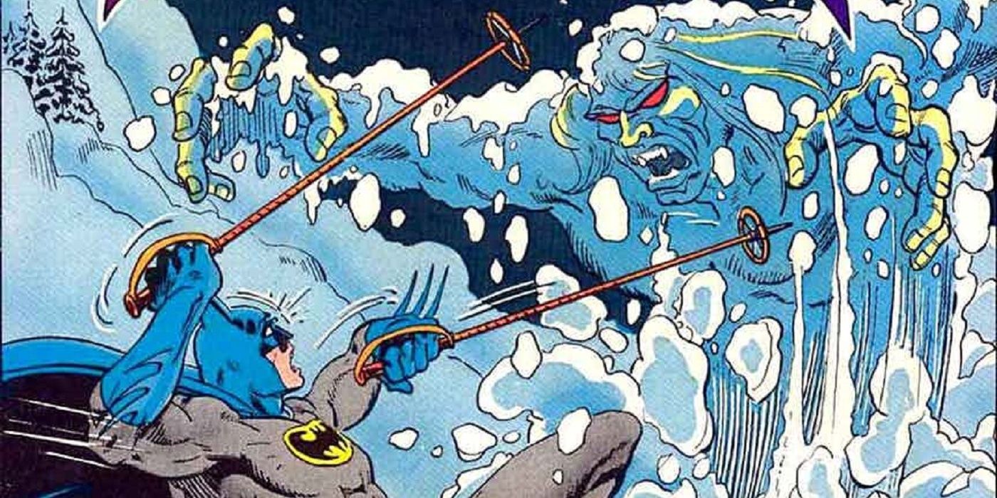 Snowman Fighting Batman DC Comics