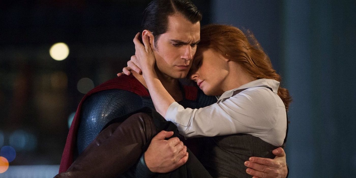Superman holding Lois Lane in Man of Steel