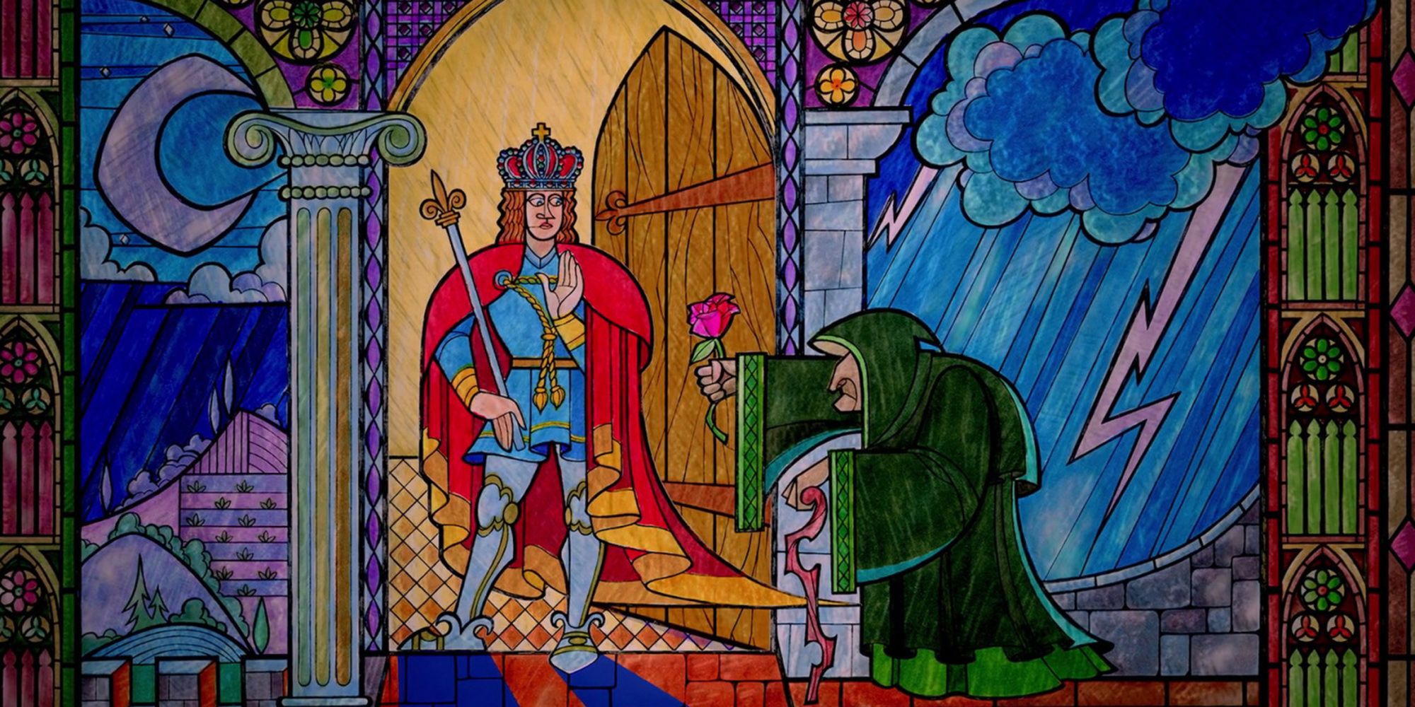 The Enchantress And Prince Adam Beauty And The Beast Stainglass