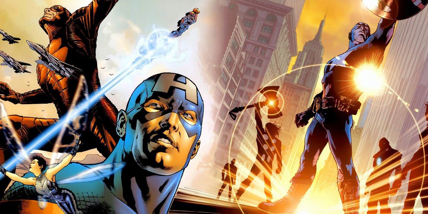 The Ultimates posing in heroic stances in Marvel Comics