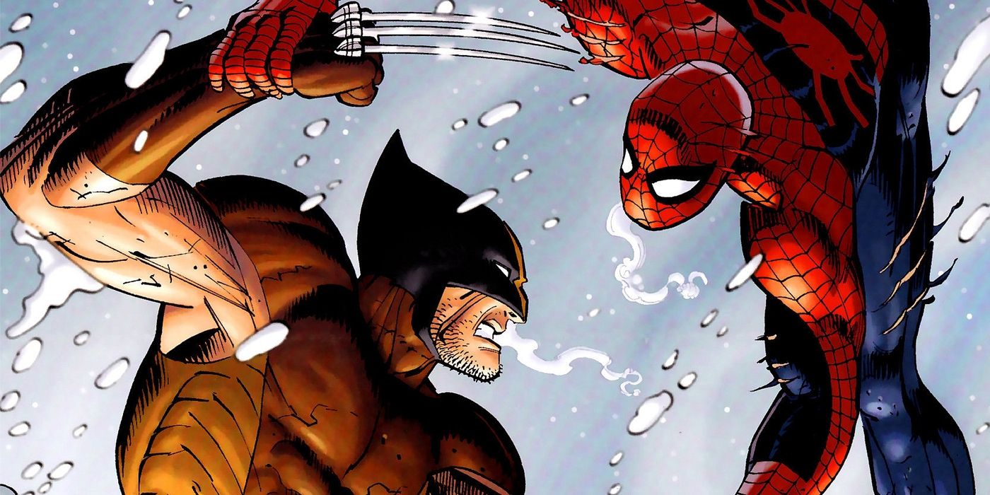 Spider-Man fighting Wolverine