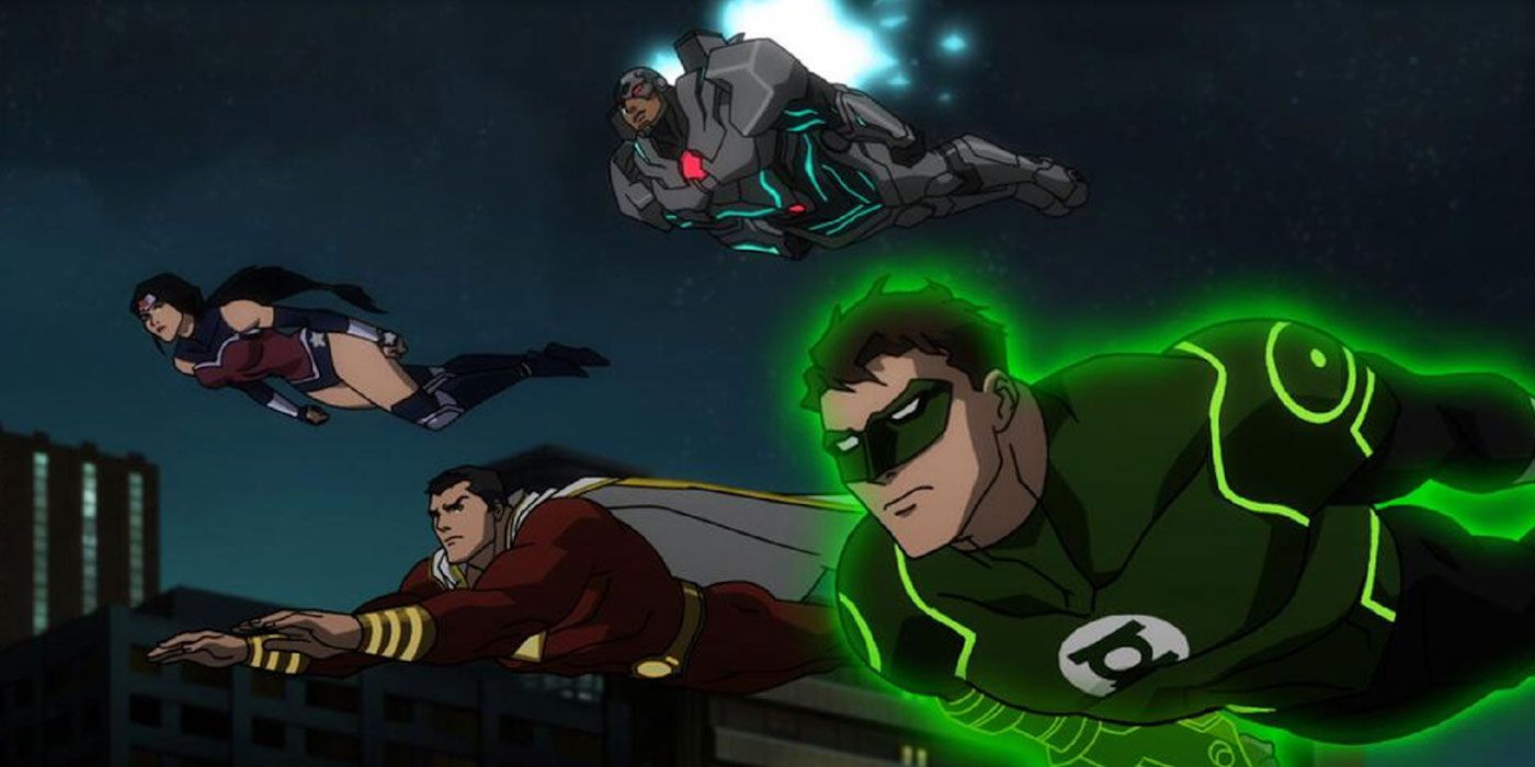 Wonder Woman, Shazam, Cyborg and Green Lantern in Justice League War