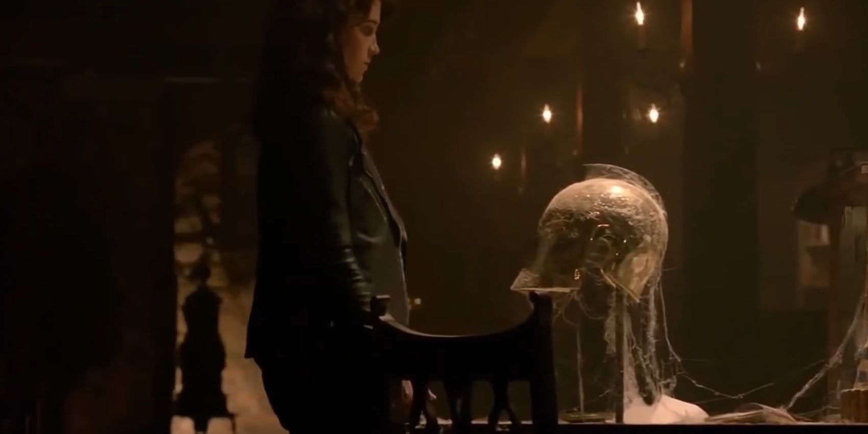 Liv looks at Doctor Fate's Helmet in Constantine