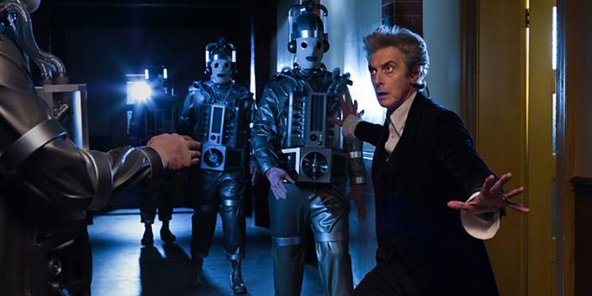Peter Capaldi's Twelfth Doctor faces the Mondasian Cybermen.