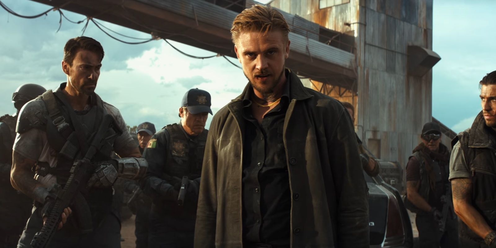 Boyd Holbrook as Donald Pierce with the Reavers in "Logan"