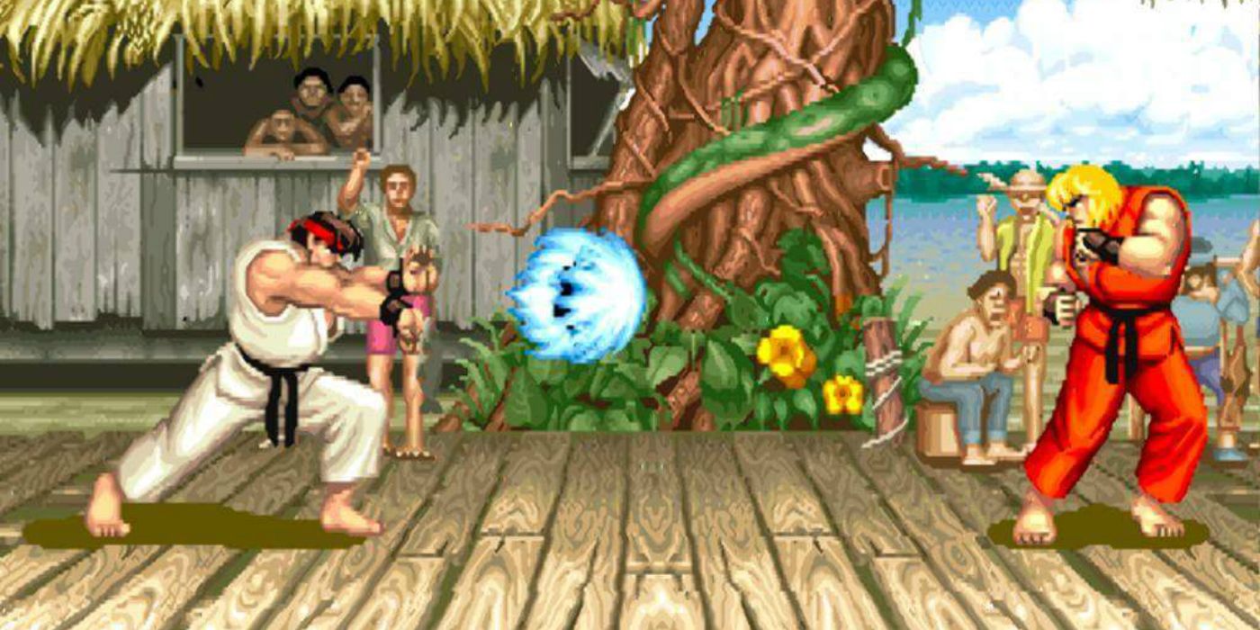 Ryu fights Ken in Street Fighter II: The World Warrior