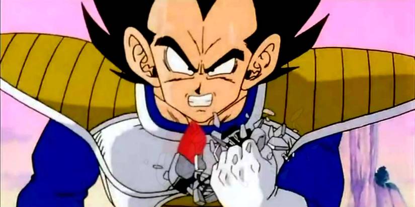 Vegeta gritting his teeth and crushing his scouter after shouting "It's Over 9000!" in Dragon Ball Z