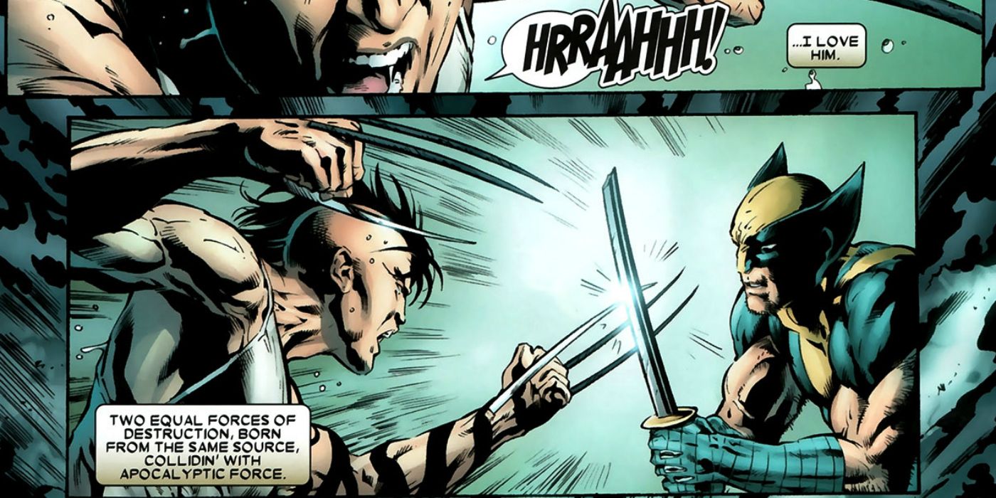 Wolverine wields the Muramasa Blade against Daken