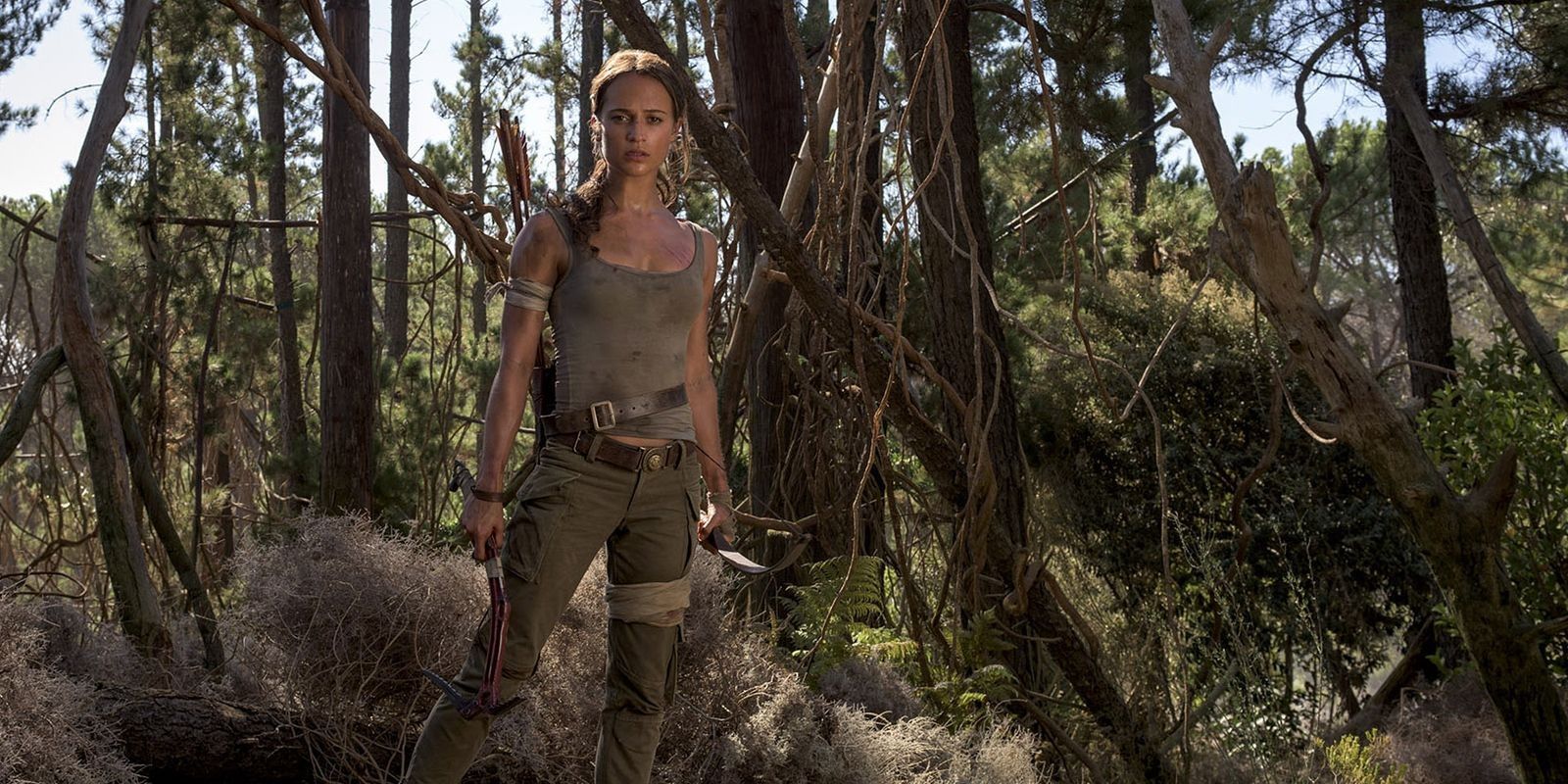 Alicia Vikander as Lara Croft in the new Tomb Raider movie