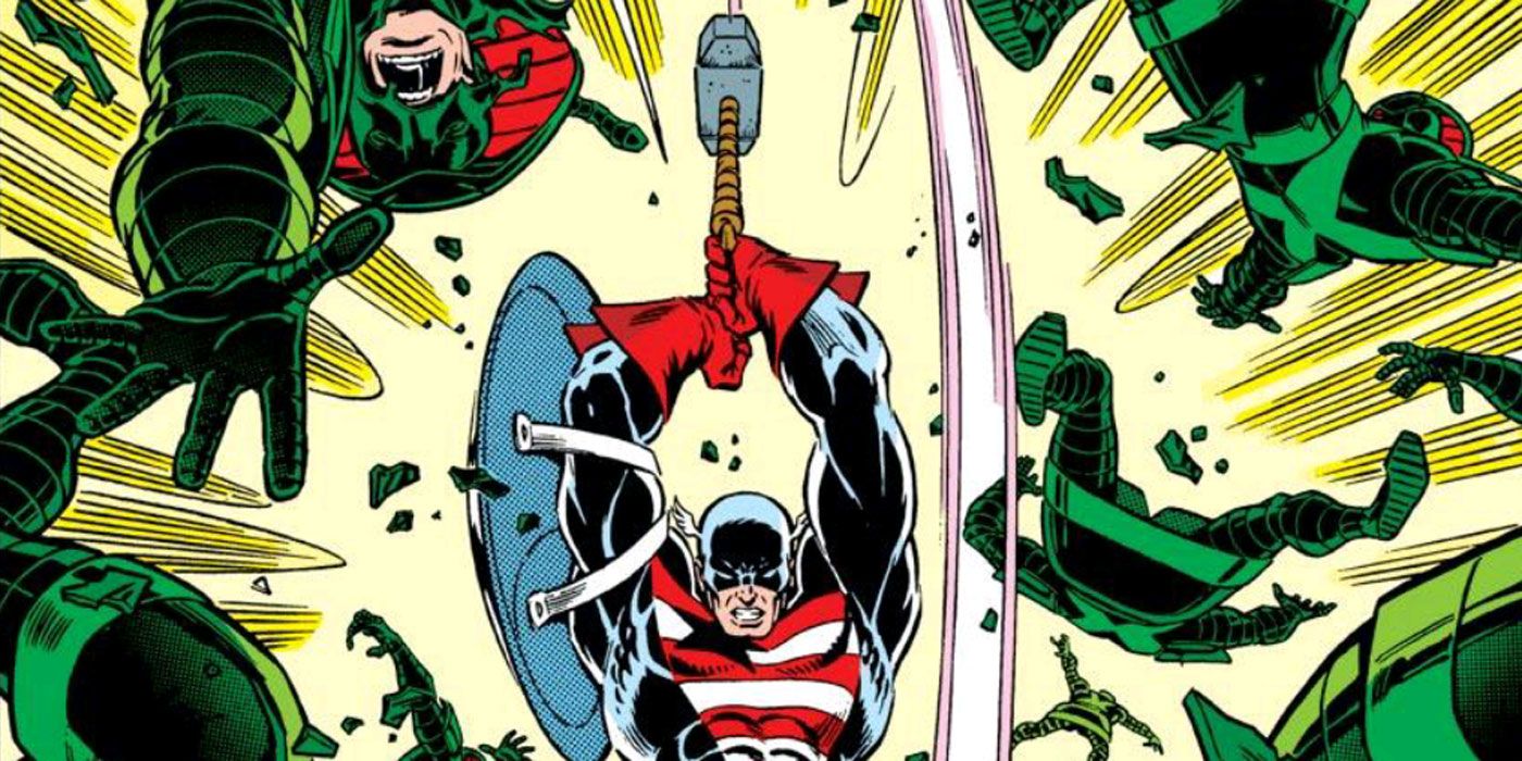 Captain America uses Mjolnir in Thor 390 by Ron Frenz